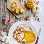 Pancake alla zucca con petto di tacchino
