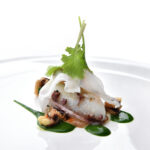 Seppioline alla brace con salsa di cime di rapa