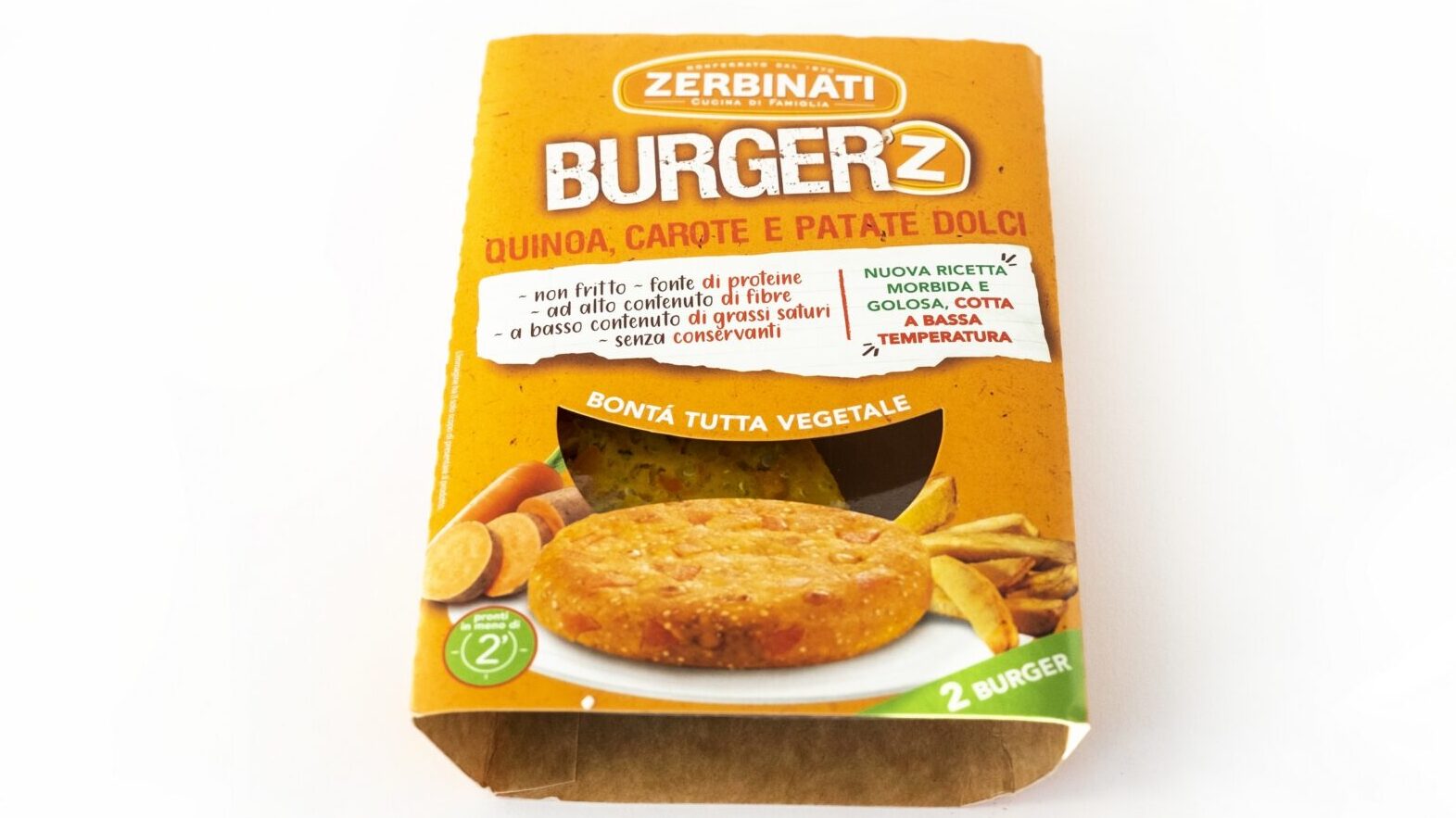 Burger’Z quinoa, carote e patate dolci zerbinati