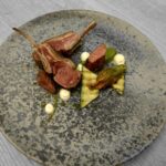 Agnello irlandese, Zucchine, Kaffir Lime, Yogurt, Sauternes