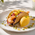 Taco di gamberi croccanti al mango & passion